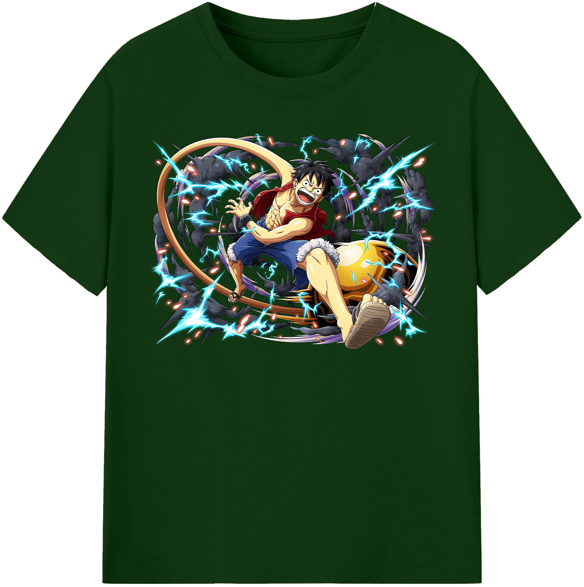 ワンピース モンキー・D・ルフィ ONE PIECE Monkey D. Luffy 綿100％半袖Tシャツ（フロントプリント）